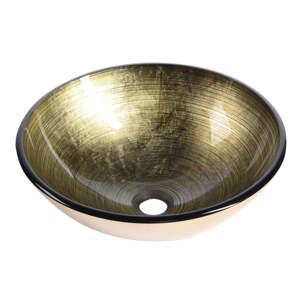 Sklenené okrúhle umývadlo v zlatej farbe ø 42 cm Fianna – Sapho