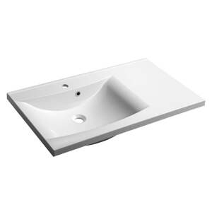 Biele umývadlo z liateho mramoru 90x48 cm Luciola – Sapho