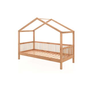 Domčeková detská posteľ z dubového dreva 90x200 cm v prírodnej farbe Forrest – Vipack