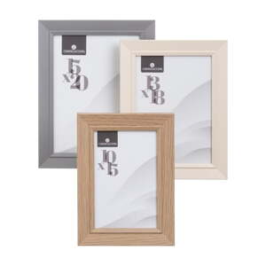 Stojacie/na stenu rámčeky v hnedo-prírodnej farbe v súprave 3 ks 14x19 cm – Casa Selección