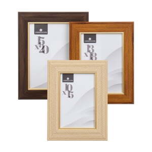 Hnedé/v prírodnej farbe plastové stojacie/na stenu rámčeky v súprave 3 ks 16x21 cm – Casa Selección
