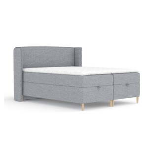 Sivá boxspring posteľ s úložným priestorom 160x200 cm Monpelli – Maison de Rêve