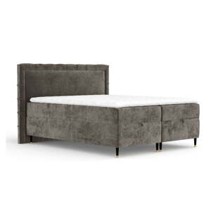 Tmavosivá boxspring posteľ s úložným priestorom 200x200 cm Voyage – Maison de Rêve