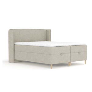 Svetlosivá boxspring posteľ s úložným priestorom 180x200 cm Monpelli – Maison de Rêve