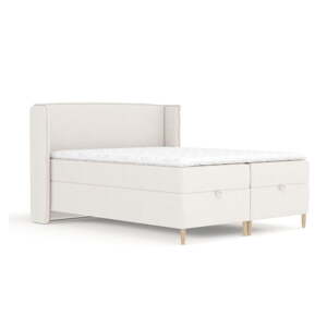 Krémovobiela boxspring posteľ s úložným priestorom 160x200 cm Monpelli – Maison de Rêve