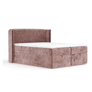 Ružová boxspring posteľ s úložným priestorom 180x200 cm Passion – Maison de Rêve