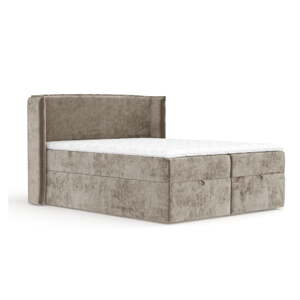 Béžová boxspring posteľ s úložným priestorom 180x200 cm Passion – Maison de Rêve