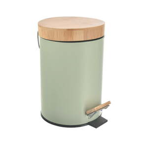 Svetlozelený nášľapný kovový odpadkový kôš 3 l Greenish – Orion