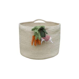 Krémovobiely látkový detský kôš na hračky ø 30x23 cm Veggies – Lorena Canals