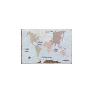 Prateľný/ručne tkaný bavlnený detský koberec 140x200 cm Vintage Map – Lorena Canals