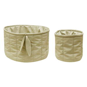Svetlozelené látkové detské úložné boxy v súprave 2 ks ø 30x20 cm Bambie Olive – Lorena Canals