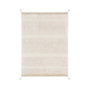 Krémovobiely prateľný/ručne tkaný bavlnený koberec 90x130 cm Bloom Natural – Lorena Canals