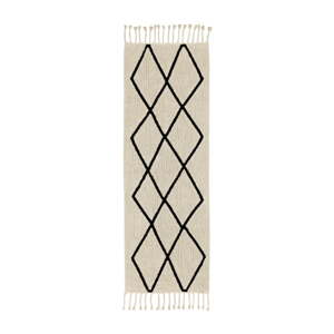 Krémovobiely prateľný/ručne tkaný bavlnený behúň 80x230 cm Bereber Beige – Lorena Canals