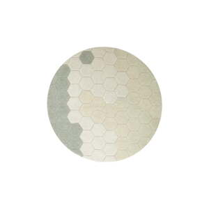 Svetlozelený prateľný/ručne tkaný bavlnený okrúhly koberec ø 140 cm Honeycomb Blue Sage – Lorena Canals