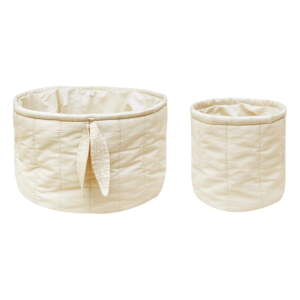 Krémovobiele látkové detské úložné boxy v súprave 2 ks ø 30x20 cm Bambie Natural – Lorena Canals