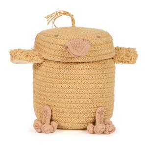 Žltý látkový detský kôš na hračky ø 13x15 cm Mini Charlie the Chicken – Lorena Canals
