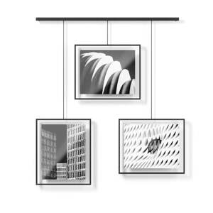 Čierne kovové rámčeky v súprave 3 ks na stenu 73x82 cm Exhibit – Umbra