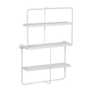 Biela poschodová kovová polica 51 cm – Ixia