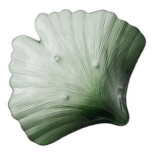 Sklenená dekoratívna tácka 31x33 cm Gingko – Ixia