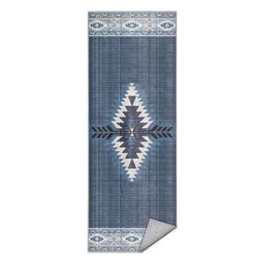 Modrý prateľný behúň 80x200 cm Ethnic Geo – Mila Home