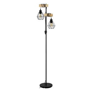 Čierna/v prírodnej farbe stojacia lampa (výška  166,5 cm) TOWNSHEND 5 – EGLO
