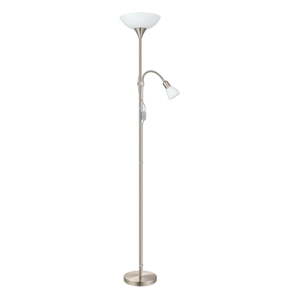 Sivá stojacia lampa so skleneným tienidlom (výška  176,5 cm) UP 2 – EGLO