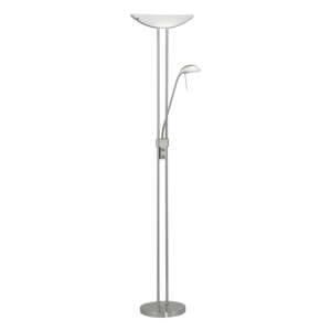Stojacia lampa v matne striebornej farbe so skleneným tienidlom (výška  180 cm) BAYA – EGLO