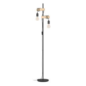 Čierna/v prírodnej farbe LED stojacia lampa (výška  166,5 cm) TOWNSHEND – EGLO