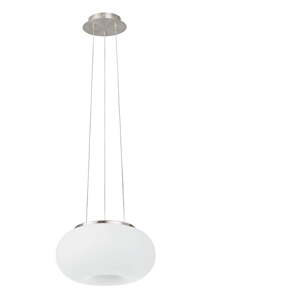 Biele/v striebornej farbe závesné svietidlo so skleneným tienidlom ø 28 cm OPTICA – EGLO