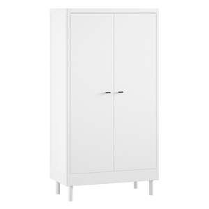 Biela detská šatníková skriňa z bukového dreva 100x190x55 cm Forrest – Vipack