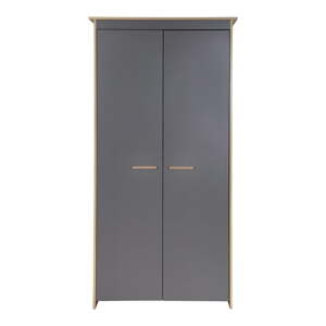 Antracitovosivá/v prírodnej farbe detská šatníková skriňa v dekore duba 50x190x96 cm Anna – Roba