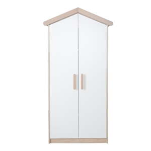 Biela/v prírodnej farbe detská šatníková skriňa v dekore duba 96x190x50 cm Cabane – Roba