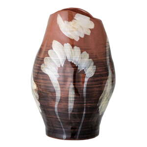 Hnedá kameninová ručne maľovaná váza (výška  30 cm) Obsa – Bloomingville