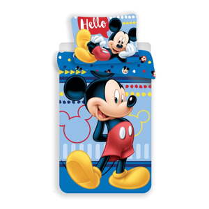 Bavlnená detská obliečka na jednolôžko 140x200 cm  Mickey "Hello" – Jerry Fabrics