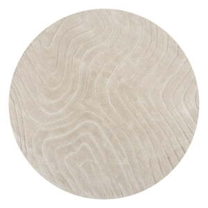 Krémový ručne tkaný vlnený okrúhly koberec ø 160 cm Mesmerise Natural – Flair Rugs
