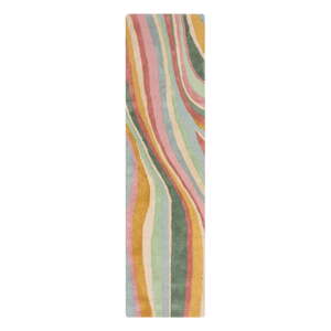 Ručne tkaný vlnený behúň 60x230 cm Abstract Flow – Flair Rugs