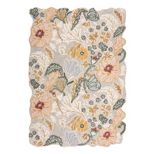 Svetloružový ručne tkaný vlnený koberec 200x290 cm Daphne Shaped Floral – Flair Rugs