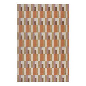 Koberec v oranžovo-prírodnej farbe 155x230 cm Riley Block Geo - Flair Rugs