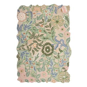 Zelený ručne tkaný vlnený koberec 200x290 cm Bryony Shaped Floral – Flair Rugs