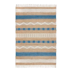 Ručne tkaný koberec s prímesou juty v modro-prírodnej farbe 160x230 cm Medina Jute - Flair Rugs