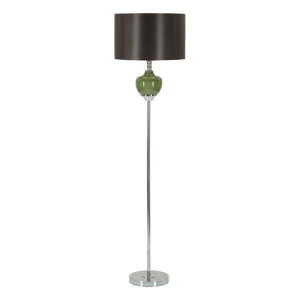 Zelená/sivá stojacia lampa s textilným tienidlom (výška  160 cm) Eva – Mauro Ferretti
