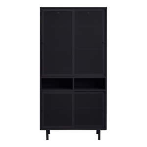 Čierna kovová šatníková skriňa s posuvnými dverami 90x180x40 cm Veep – Unique Furniture