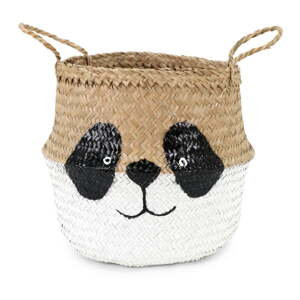 Biely/v prírodnej farbe detský kôš na hračky z morskej trávy ø 25x24 cm Panda – Compactor