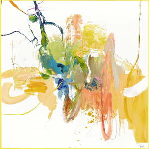 Obraz s ručne maľovanými prvkami 102x102 cm Confidential Yellow – Malerifabrikken