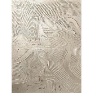 Ručne maľovaný obraz 88x118 cm Metallic Silver – Malerifabrikken