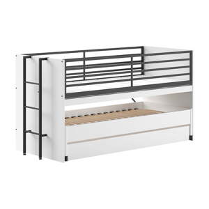 Biela poschodová/s výsuvným lôžkom detská posteľ s roštom 90x200 cm Sam – Vipack