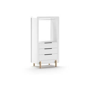 Biela otvorená detská šatníková skriňa 88x180x57 cm Smile – Vipack