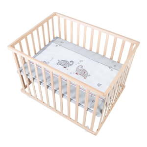 Detská ohrádka na kolieskach 100x75 cm v prírodnej farbe Jumbo Twins – Roba
