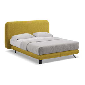 Boxspring posteľ 160x200 cm v horčicovej farbe Ilima – Makamii
