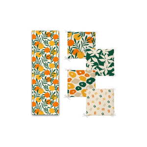 Súprava sedákov a behúňa 5 ks Orange – Mila Home